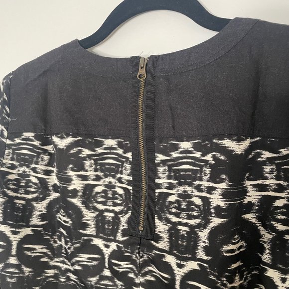 J. Crew Black and White Blouse, Zip back - Picture 4 of 4